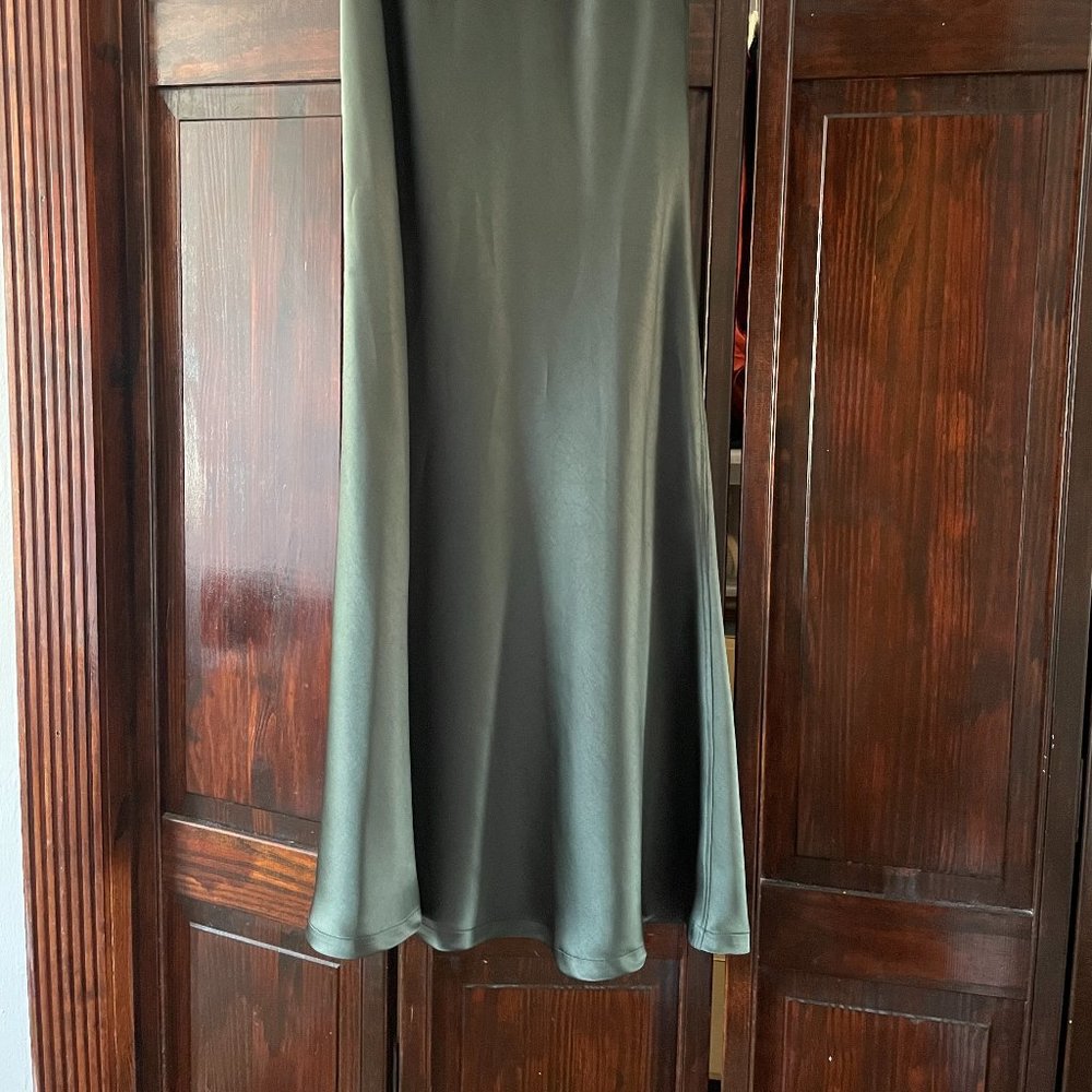 Christy Rilling Long Silk Green Skirt - Picture 2 of 5